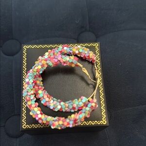 Colorful Floral Hoop Earrings